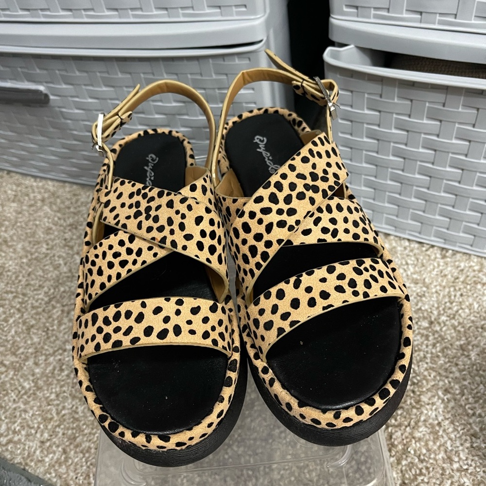 Animal print sandals